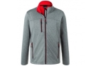 James & Nicholson Herren Melange Softshelljacke, dark-melange/red