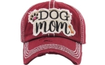 KBETHOS Dog Mom Washed Vintage Ballcap burgundy