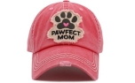 KBETHOS Pawfect Mom Washed Vintage Ballcap hot pink