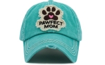 KBETHOS Pawfect Mom Washed Vintage Ballcap turquoise