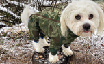 Hurtta Hundeoverall Downpour Suit, camouflage/grün