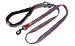 Kurgo Quantum Leash, Nylon Hundeleine, rot/blau