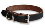 IQO Leder Hundehalsband, schwarz/tabac