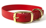 Mystique Halsband Biothane Deluxe (Messing), rot