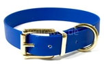 Hundehalsband Biothane (Messing), blau