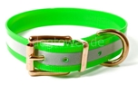 Mystique Hundehalsband Biothane (Messing), reflex-grün