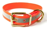 Mystique Hundehalsband Biothane (Messing), reflex-orange