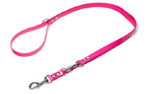 Mystique Biothane (gold) verstellbare Leine Führleine (Standard Karabiner), pink