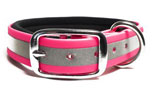 Mystique Biothane Halsband Deluxe Neopren beta neonpink REFLEX