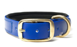 Mystique Biothane Halsband Deluxe Neopren (MESSING), beta blau