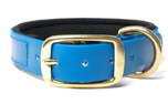 Mystique Biothane Halsband Deluxe Neopren (MESSING), beta hellblau