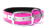 Mystique Biothane Halsband Deluxe Neopren, reflex gold pink