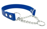 Mystique Biothane Halsband mit Durchzugskette, beta blau