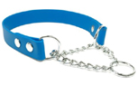 Mystique Biothane Halsband mit Durchzugskette, beta hellblau