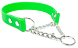 Mystique Biothane Halsband mit Durchzugskette, beta neongrün