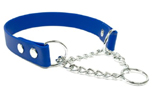 Mystique Biothane Halsband mit Durchzugskette, blau