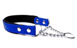 Mystique Biothane Halsband mit Durchzugskette Neopren, beta blau