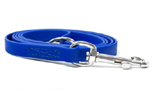 Mystique Biothane Leine Kurzführer (Standard Karabiner, VERNÄHT), beta blau