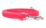 Mystique Biothane Leine Kurzführer (Standard Karabiner, VERNÄHT), beta neonpink