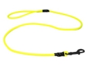 Mystique® Biothane Leine rund neon gelb schwarz Karabinerhaken mit HS