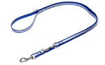 Mystique Biothane REFLEX verstellbare Leine Führleine (Standard Karabiner), blau gold