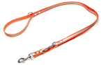 Mystique Biothane REFLEX verstellbare Leine Führleine (Standard Karabiner), orange gold