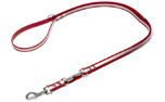 Mystique Biothane REFLEX verstellbare Leine Führleine (Standard Karabiner), rot gold