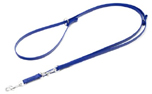 Mystique Biothane verstellbare Leine Führleine (Standard Karabiner, VERNÄHT), blau