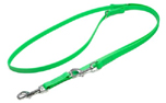 Mystique Biothane verstellbare Leine Führleine (Standard Karabiner, VERNÄHT), neongrün