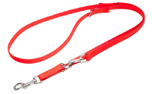 Mystique Biothane verstellbare Leine Führleine (Standard Karabiner, VERNÄHT), neonorange