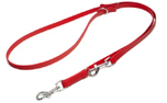 Mystique Biothane verstellbare Leine Führleine (Standard Karabiner, VERNÄHT), rot