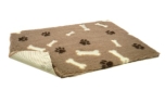 Original Vetbed Premium Hundedecke, mink with cream bones and brown paws