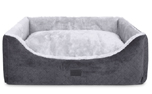 mypado Alma Fake Fur Hundebett, anthrazit-silber