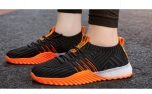 Tiosebon Women Colorblock Knitted Sneakers black/orange