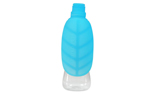 United Pets Leaf Trinkflasche mit flexiblen Silikonaufsatz, blau