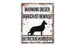 Warnschild, Deutscher Schäferhund Warnung dieser Bereich ist bewacht, No. 1