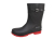 doggo Damen PVC Stiefel Lotte, 3/4 hoch, schwarz/rot