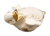 Handbemalte Keramik Ente liegend mit Goldzeichnung