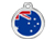 Red Dingo Polierte rostfreie Stahl- Hundemarke Australische Flagge dunkelblau