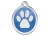Red Dingo Polierte rostfreie Stahl- Hundemarke Glitter Paw Print Navy