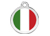 Red Dingo Polierte rostfreie Stahl- Hundemarke Italian Flagge weiss